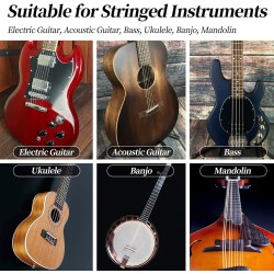 Capo - Cejilla para guitarra eléctrica acústica, ukelele, paquete de 2 abrazaderas de clip para guitarra Kapo con soporte para p