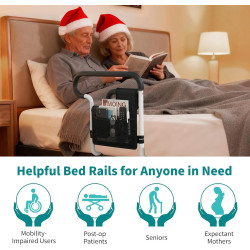 Rieles de cama para adultos mayores, riel de asistencia de cama ajustable para personas mayores