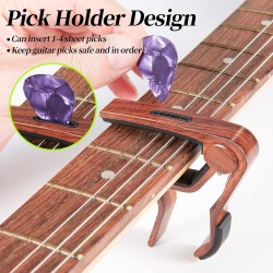 Capo - Cejilla para guitarra eléctrica acústica, ukelele, paquete de 2 abrazaderas de clip para guitarra Kapo con soporte para p