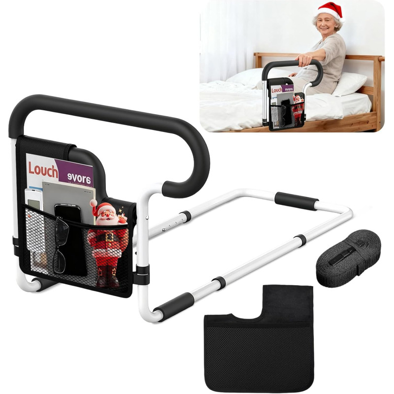Rieles de cama para adultos mayores, riel de asistencia de cama ajustable para personas mayores