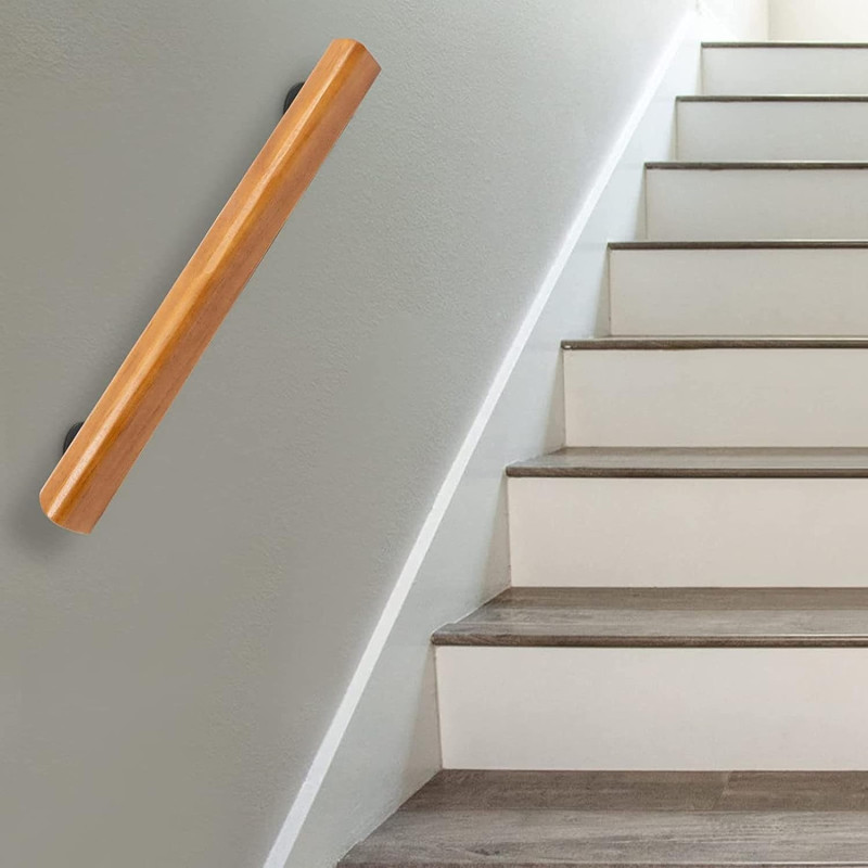 Barandilla de madera antideslizante | Barandilla elegante demadera para escaleras