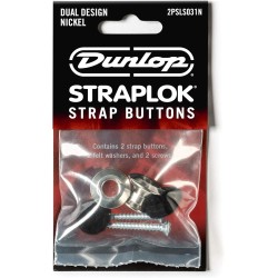 JIM DUNLOP Straplok 2PSLS031N - Juego de botones de correa de doble diseño, níquel-2