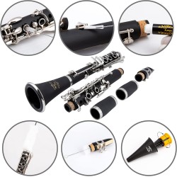 Glory GLY-PBK Clarinete profesional | Kit de accesorios de Clarinete para presentaciones