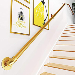 Pasamanos de escalera dorados | Pasamanos para escaleras de interior dorados