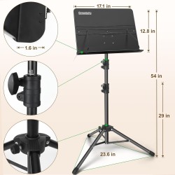 Soporte de música portátil para partituras 2 soportes de música plegables