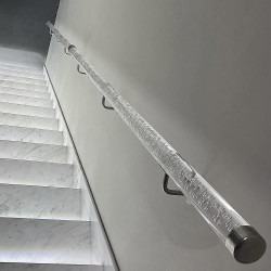 Barandilla de escalera redonda transparente de acrílico | Con diseño de acrilico transparente para escaleras