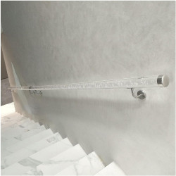 Barandilla de escalera redonda transparente de acrílico | Con diseño de acrilico transparente para escaleras