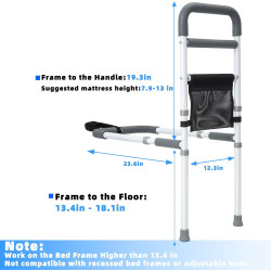 Riel de asistencia de cama ajustable para personas mayores