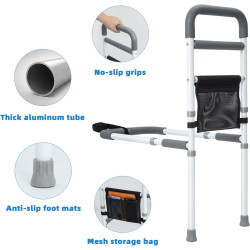 Riel de asistencia de cama ajustable para personas mayores