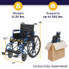 Drive Medical Blue Streak - Silla de ruedas ligera | Silla de ruedas para personas discapacitadas