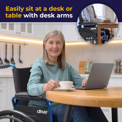 Drive Medical Blue Streak - Silla de ruedas ligera | Silla de ruedas para personas discapacitadas