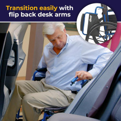 Drive Medical Blue Streak - Silla de ruedas ligera | Silla de ruedas para personas discapacitadas