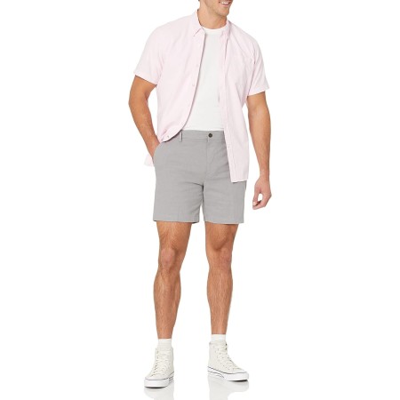 Amazon Essentials Pantalón corto Oxford ajustado de 7 pulgadas para hombre, ligero, cómodo, elástico (anteriormente Goodthreads)