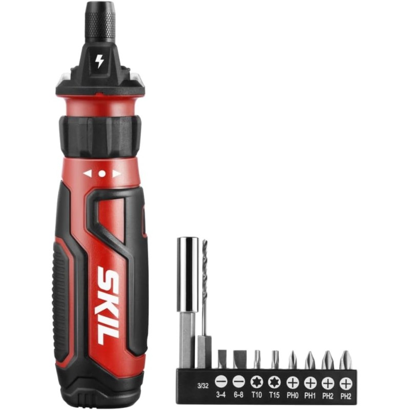 Skil - Destornillador inalámbrico | Con juego de 45 brocas, luz LED integrada y recargable Skil - Destornillador inalámbrico | Con juego de 45 brocas, luz LED integrada y recargable
