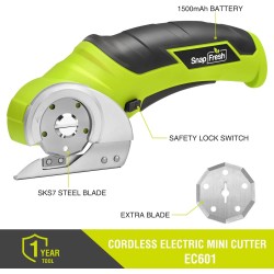 SnapFresh Tijeras eléctricas inalámbricas, mini cortador eléctrico de 4 V