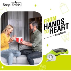 SnapFresh Tijeras eléctricas inalámbricas, mini cortador eléctrico de 4 V