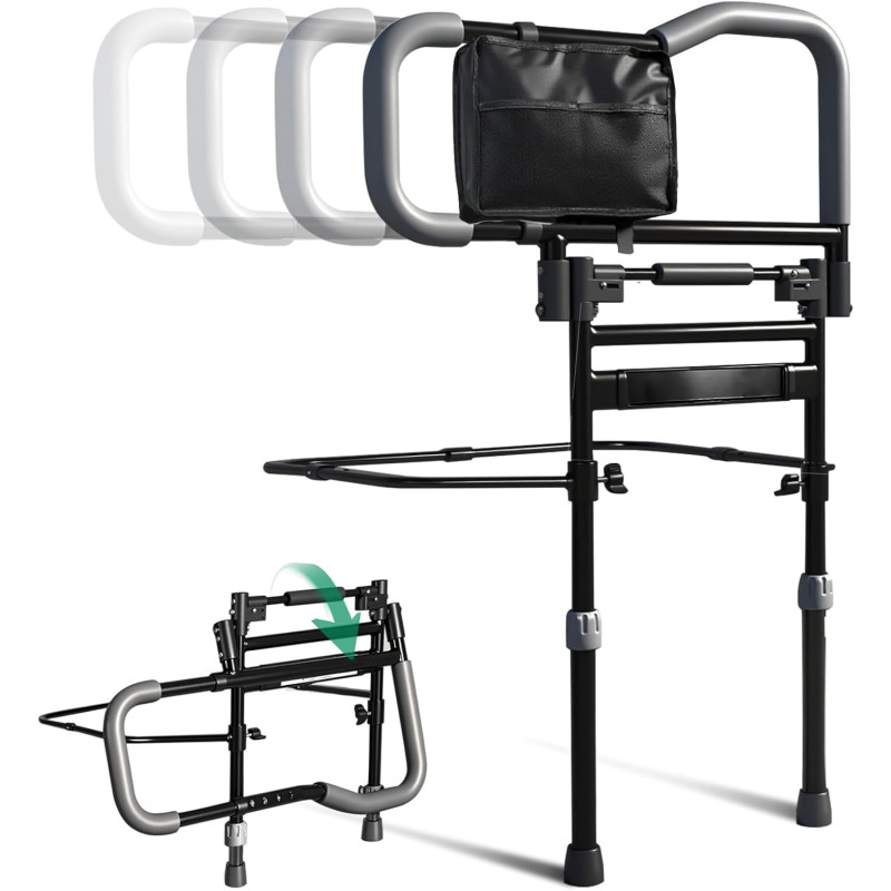 Rieles de cama plegables con una sola mano para adultos mayores