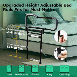Rieles de cama plegables con una sola mano para adultos mayores