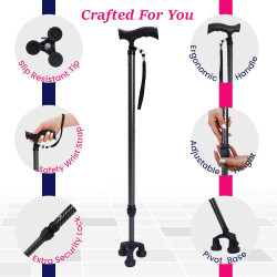 Bastón de apoyo para adultos mayores | Baston todoterrno adaptable para adultos mayores