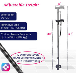 Bastón de apoyo para adultos mayores | Baston todoterrno adaptable para adultos mayores