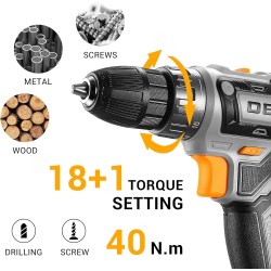Taladro eléctrico inalámbrico: Deko Pro - Taladro inalámbrico de 20 V