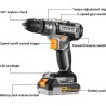 Taladro eléctrico inalámbrico: Deko Pro - Taladro inalámbrico de 20 V