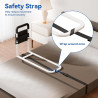 Rieles de cama para adultos mayores, barandilla ajustable con diseño de tubo plano