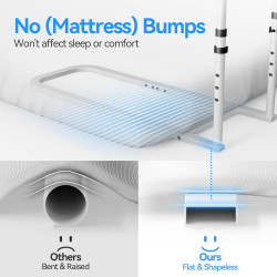 Rieles de cama para adultos mayores, barandilla ajustable con diseño de tubo plano