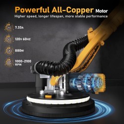 GEVEELIFE Lijadora eléctrica | Colector de polvo al vacio con 12 discos de lijado