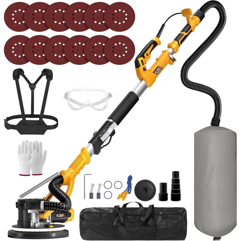 GEVEELIFE Lijadora eléctrica | Colector de polvo al vacio con 12 discos de lijado GEVEELIFE Lijadora eléctrica | Colector de polvo al vacio con 12 discos de lijado