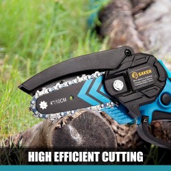 Saker Mini motosierra, motosierra eléctrica portátil inalámbrica