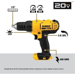DEWALT Kit de combo de perforación inalámbrico de 20V MAX, 2-Herramienta (DCK240C2)