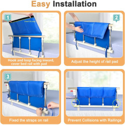 Almohadillas de cojín para rieles de cama de hospital