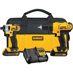 DEWALT Kit de combo de perforación inalámbrico de 20V MAX, 2-Herramienta (DCK240C2)