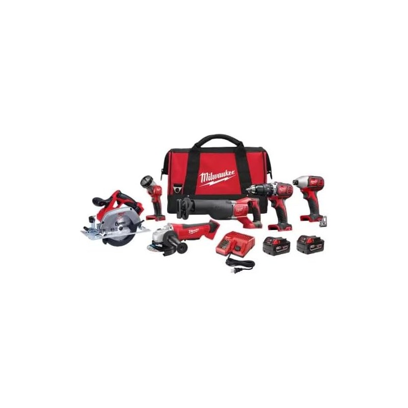 Milwaukee Kit combinado de 6 herramientas inalámbricas de iones de litio M18 (2696-26) Milwaukee Kit combinado de 6 herramientas inalámbricas de iones de litio M18 (2696-26)