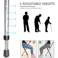 Asiento plegable de baston | Asiento y baston 2 en 1