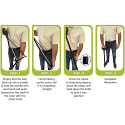 Darza Bastón ajustable con asiento | Baston con asiento ajustable