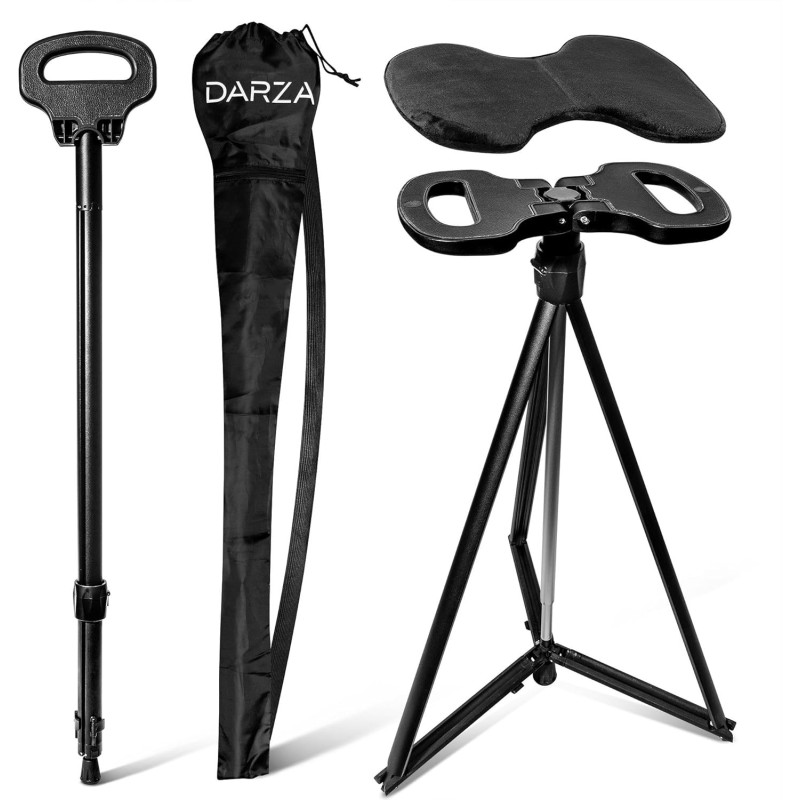 Darza Bastón ajustable con asiento | Baston con asiento ajustable