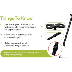 Darza Bastón ajustable con asiento | Baston con asiento ajustable