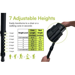 Darza Bastón ajustable con asiento | Baston con asiento ajustable