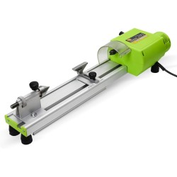 Mini torno de madera de sobremesa, microtorno para madera, juego de herramientas rotativas con pulido y rectificado de perlas