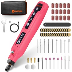 HARDELL Mini herramienta giratoria inalámbrica, kit de herramientas rotativas recargables de 5 velocidades de 3.7 V con 69 acces