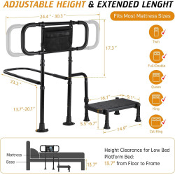 Rieles de cama para adultos mayores