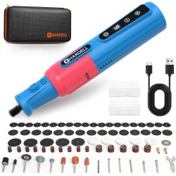 HARDELL Kit de herramientas rotativas inalámbricas, herramienta rotativa de 8 V y 6 velocidades con pantalla digital