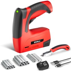 SHALL Pistola de grapas eléctrica, 3 en 1, pistola de clavos inalámbrica para tapicería