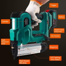 Brad Nailer - Pistola eléctrica de clavos 2 en 1 de 18 G y pistola de grapas con 800 clavos y grapas