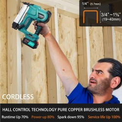 Brad Nailer - Pistola eléctrica de clavos 2 en 1 de 18 G y pistola de grapas con 800 clavos y grapas