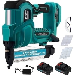 Brad Nailer - Pistola eléctrica de clavos 2 en 1 de 18 G y pistola de grapas con 800 clavos y grapas