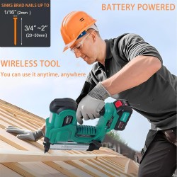 Brad Nailer - Pistola eléctrica de clavos 2 en 1 de 18 G y pistola de grapas con 800 clavos y grapas