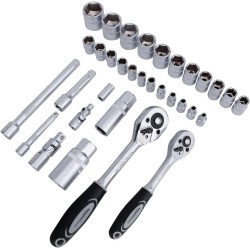 Amazon Basics Juego de herramientas mecanicas | Kit de herramientas mecanicas de 65 piezas